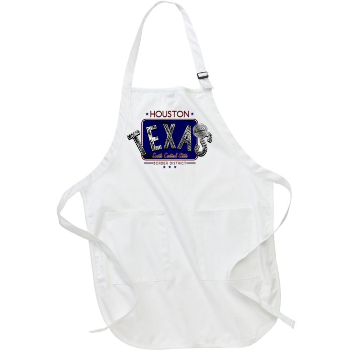 Houston Texas Land of the Free Logo Full-Length Apron With Pockets