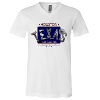 Houston Texas Land of the Free Logo V-Neck T-Shirt