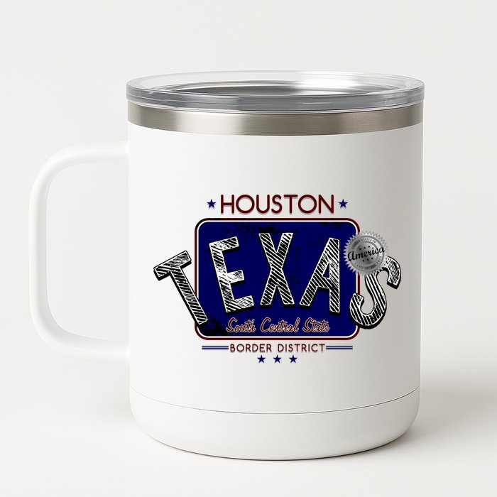 Houston Texas Land of the Free Logo 12 oz Stainless Steel Tumbler Cup