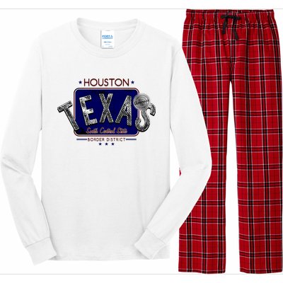 Houston Texas Land of the Free Logo Long Sleeve Pajama Set