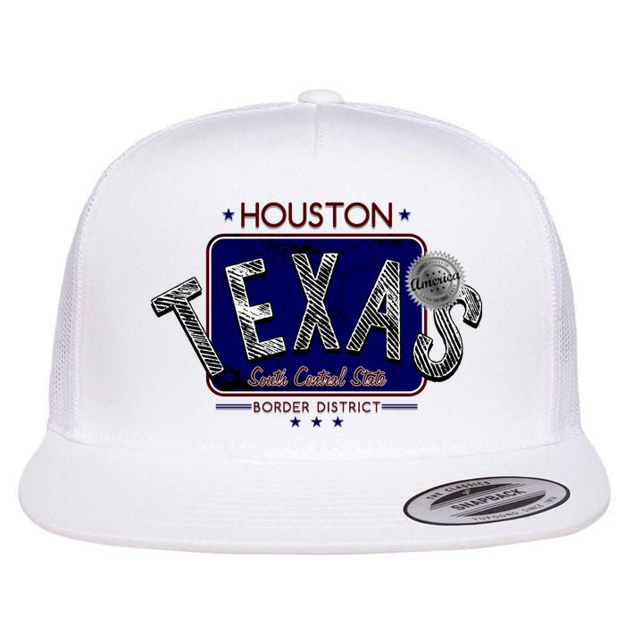 Houston Texas Land of the Free Logo Flat Bill Trucker Hat