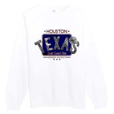 Houston Texas Land of the Free Logo Premium Crewneck Sweatshirt