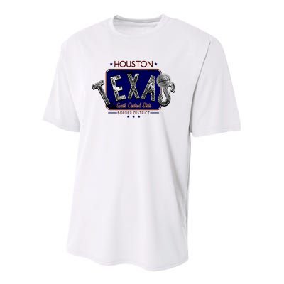 Houston Texas Land of the Free Logo Youth Performance Sprint T-Shirt