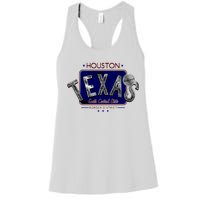 Houston Texas Land of the Free Logo Women's Racerback Tank