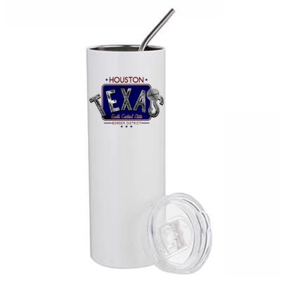 Houston Texas Land of the Free Logo Stainless Steel Tumbler