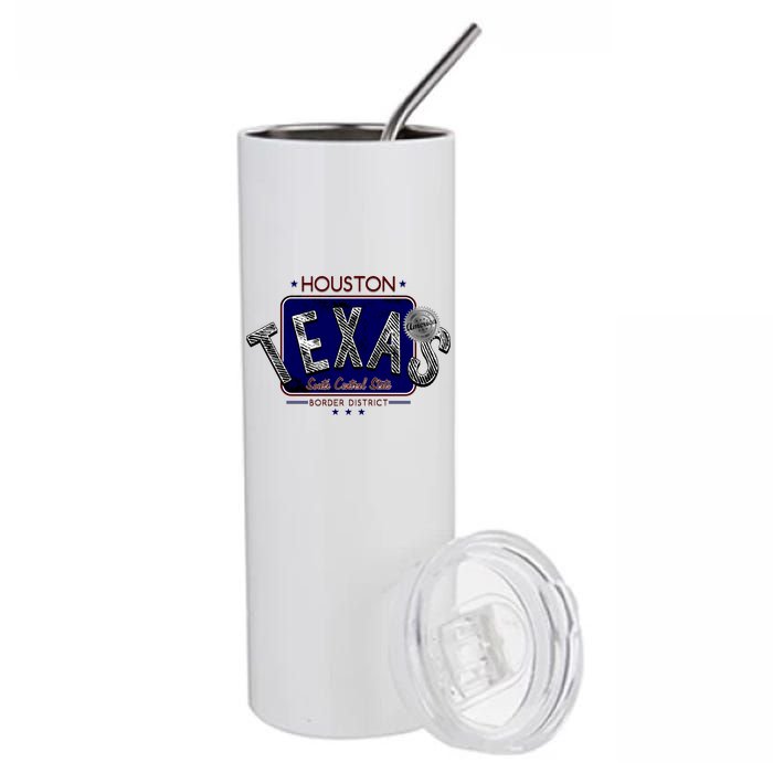 Houston Texas Land of the Free Logo Stainless Steel Tumbler