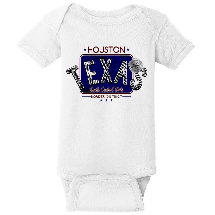 Houston Texas Land of the Free Logo Baby Bodysuit