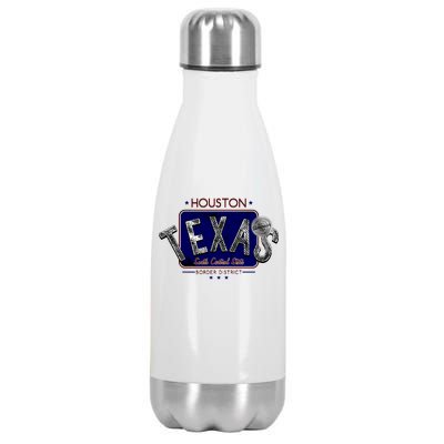 Houston Texas Land of the Free Logo Stainless Steel Insulated Water Bottle