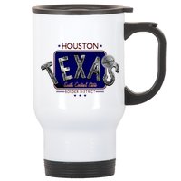 Houston Texas Land of the Free Logo Stainless Steel Travel Mug