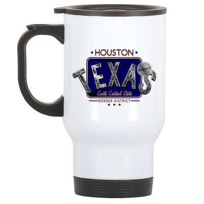 Houston Texas Land of the Free Logo Stainless Steel Travel Mug