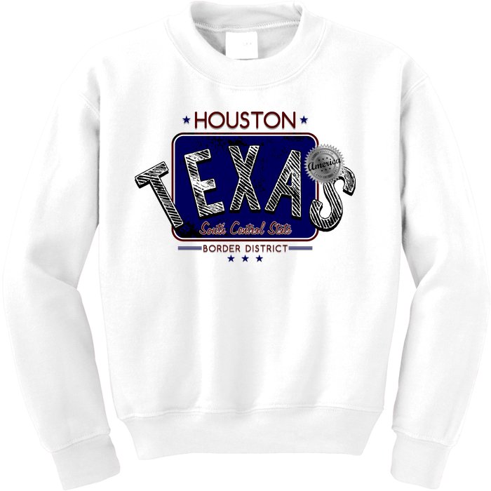 Houston Texas Land of the Free Logo Kids Sweatshirt