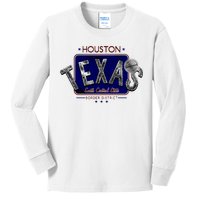 Houston Texas Land of the Free Logo Kids Long Sleeve Shirt