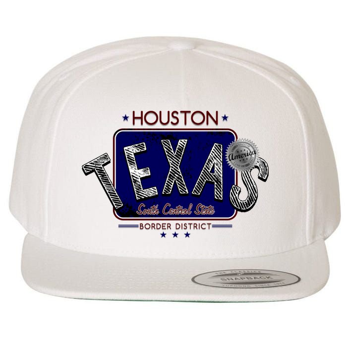 Houston Texas Land of the Free Logo Wool Snapback Cap