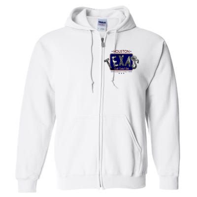 Houston Texas Land of the Free Logo Full Zip Hoodie