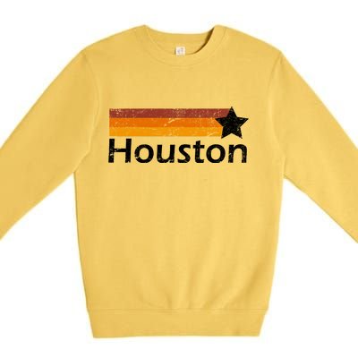 Houston Texas Vintage Star Logo Premium Crewneck Sweatshirt