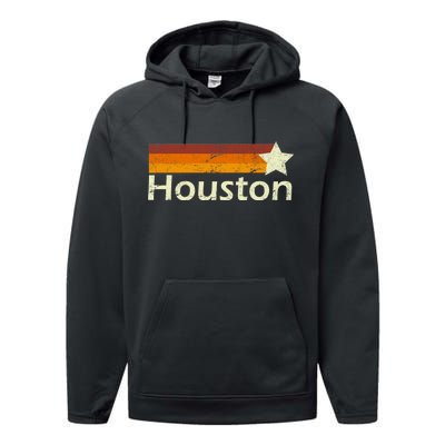 Houston Texas Vintage Star Logo Performance Fleece Hoodie