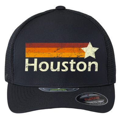 Houston Texas Vintage Star Logo Flexfit Unipanel Trucker Cap