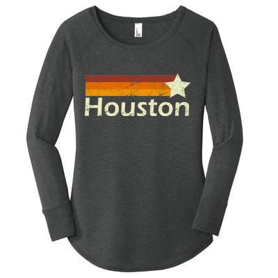 Houston Texas Vintage Star Logo Women's Perfect Tri Tunic Long Sleeve Shirt