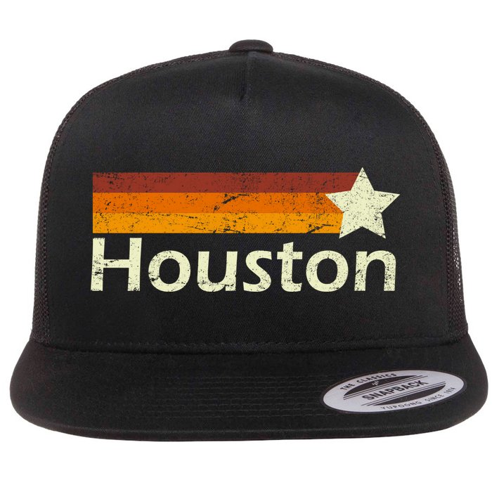 Houston Texas Vintage Star Logo Flat Bill Trucker Hat