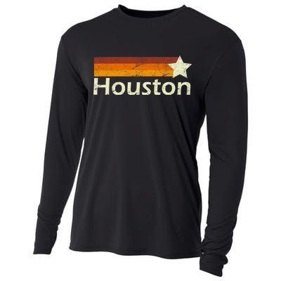 Houston Texas Vintage Star Logo Cooling Performance Long Sleeve Crew