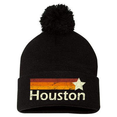 Houston Texas Vintage Star Logo Pom Pom 12in Knit Beanie