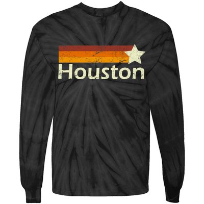 Houston Texas Vintage Star Logo Tie-Dye Long Sleeve Shirt