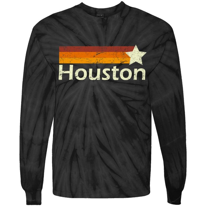 Houston Texas Vintage Star Logo Tie-Dye Long Sleeve Shirt