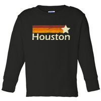 Houston Texas Vintage Star Logo Toddler Long Sleeve Shirt