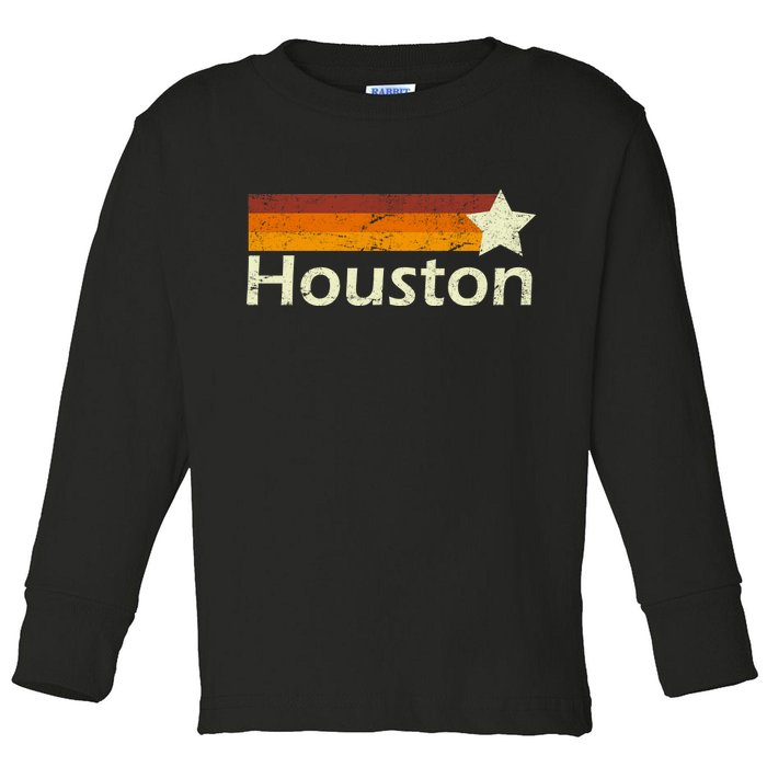 Houston Texas Vintage Star Logo Toddler Long Sleeve Shirt