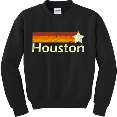 Houston Texas Vintage Star Logo Kids Sweatshirt