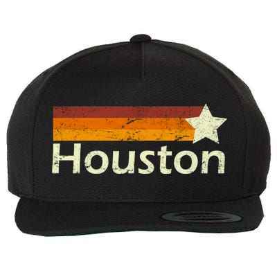 Houston Texas Vintage Star Logo Wool Snapback Cap