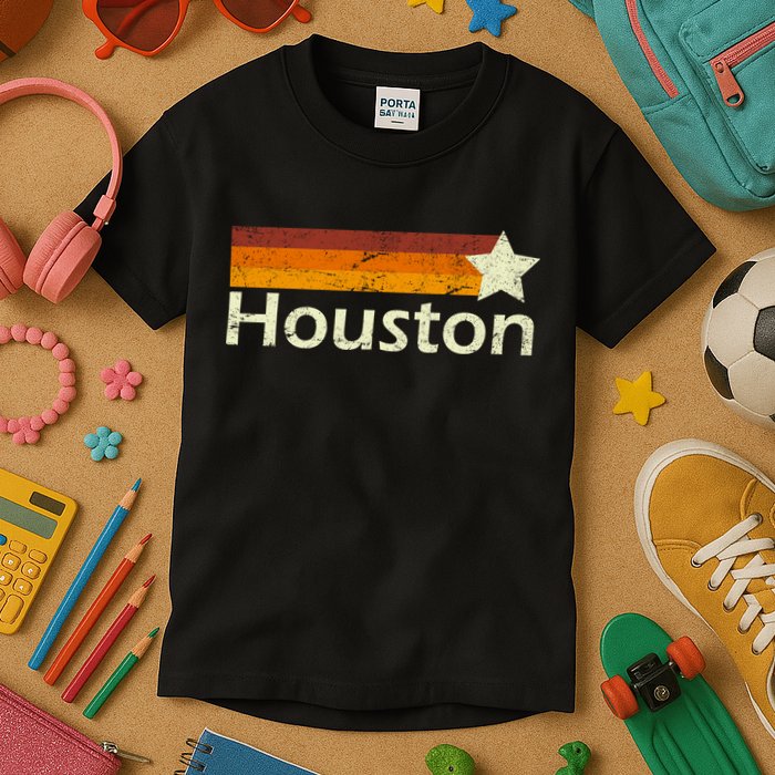 Houston Texas Vintage Star Logo Kids T-Shirt