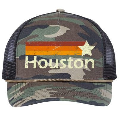 Houston Texas Vintage Star Logo Retro Rope Trucker Hat Cap