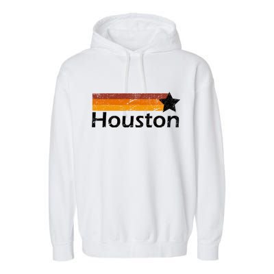 Houston Texas Vintage Star Logo Garment-Dyed Fleece Hoodie