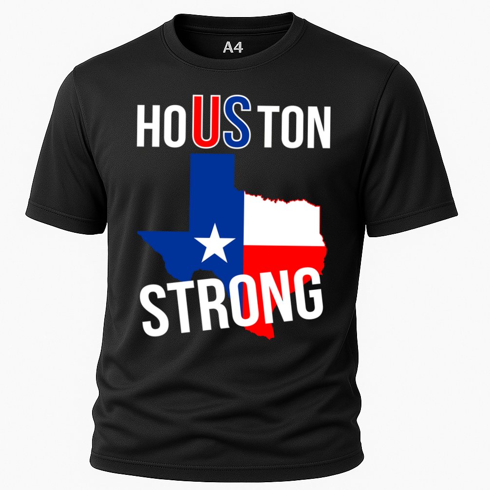 Houston US Strong Texas State Flag Cooling Performance Crew T-Shirt