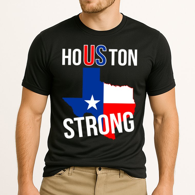 Houston US Strong Texas State Flag Cooling Performance Crew T-Shirt
