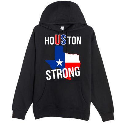 Houston US Strong Texas State Flag Premium Pullover Hoodie