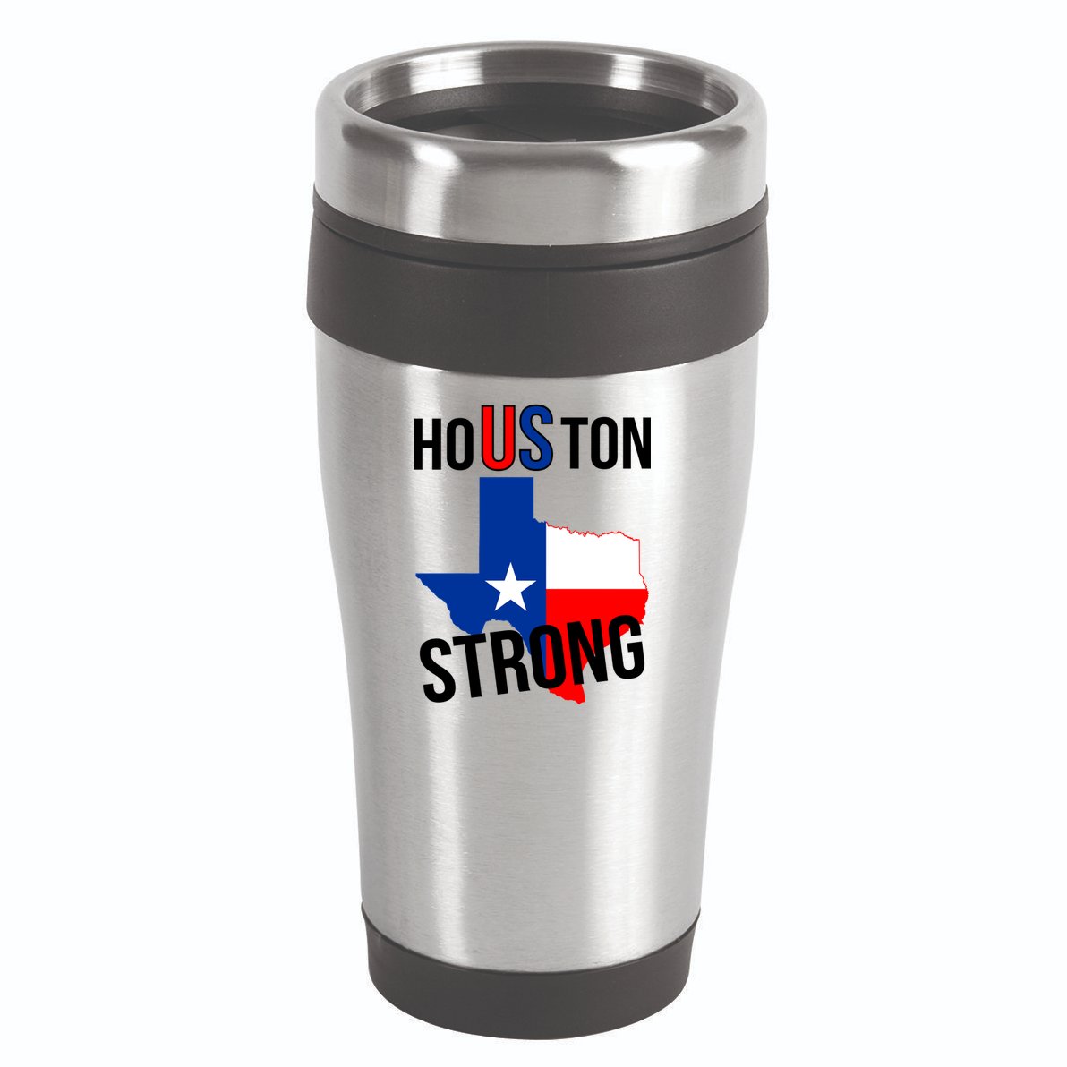 Houston US Strong Texas State Flag 16oz Travel Tumbler