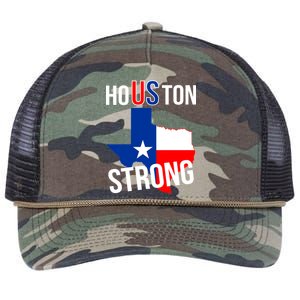 Houston US Strong Texas State Flag Retro Rope Trucker Hat Cap