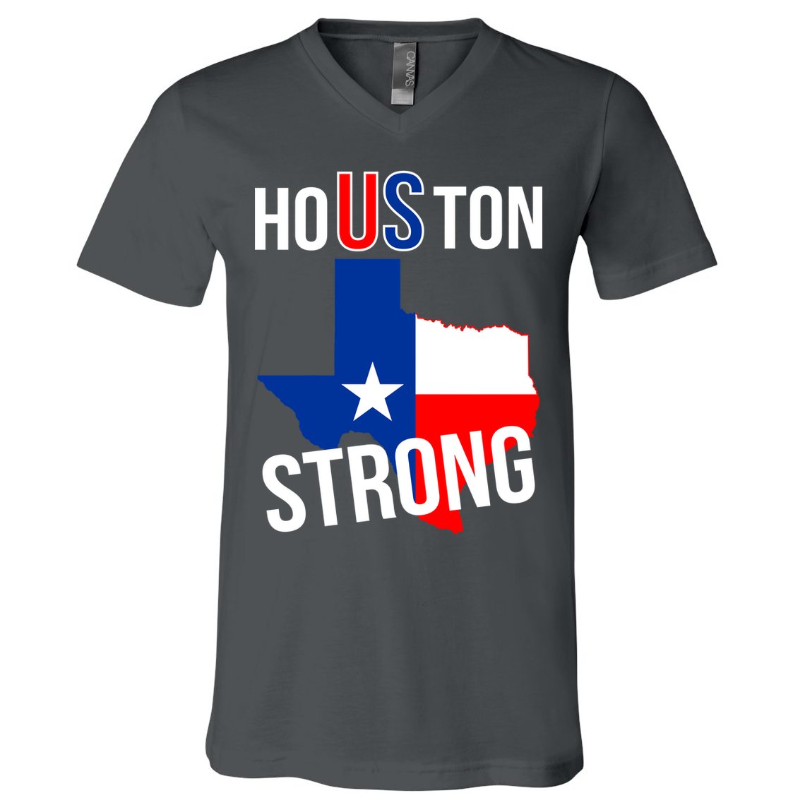 Houston US Strong Texas State Flag V-Neck T-Shirt