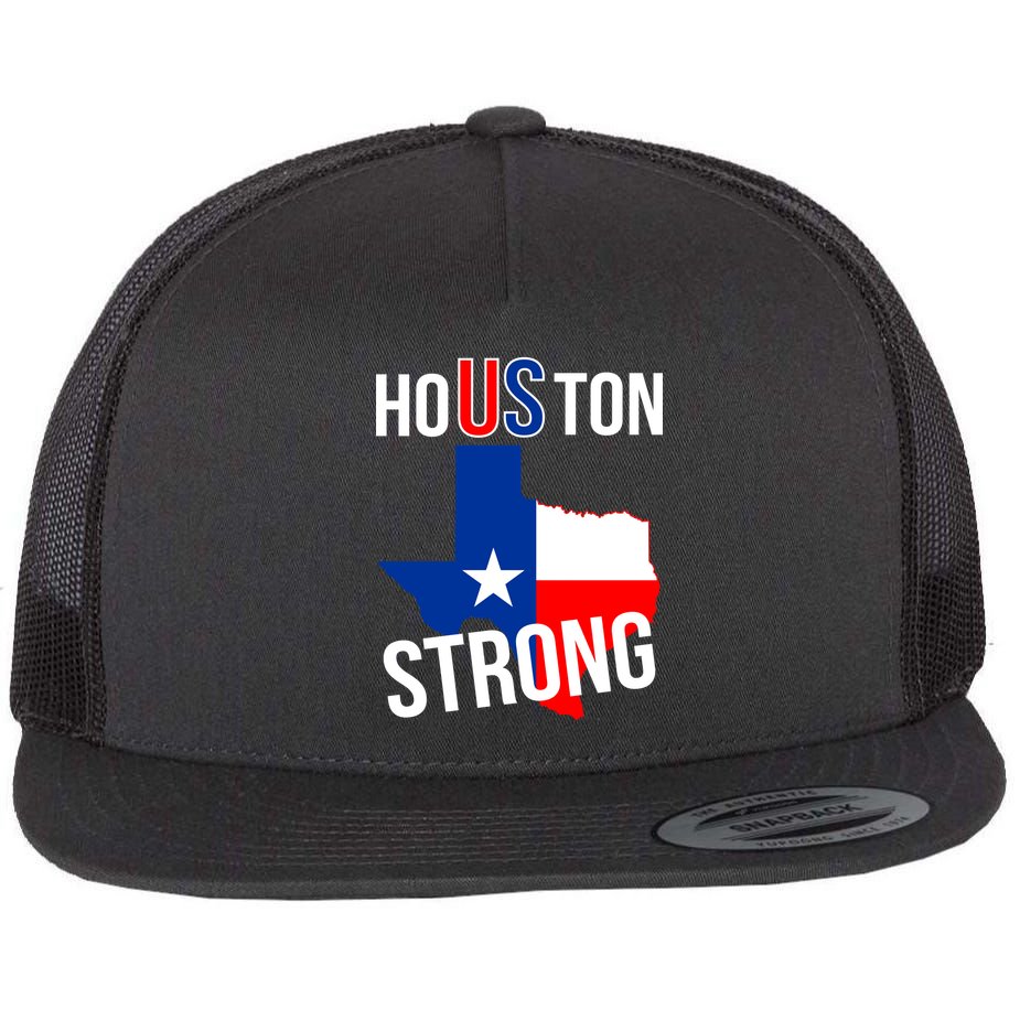 Houston US Strong Texas State Flag Flat Bill Trucker Hat