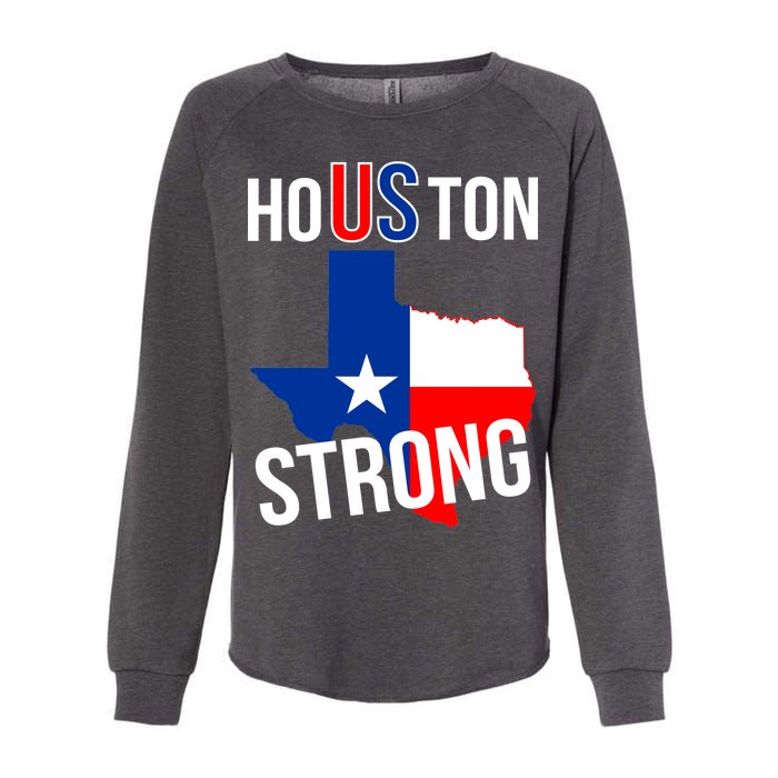 Houston US Strong Texas State Flag Womens California Wash Sweatshirt