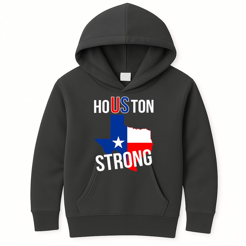 Houston US Strong Texas State Flag Kids Hoodie
