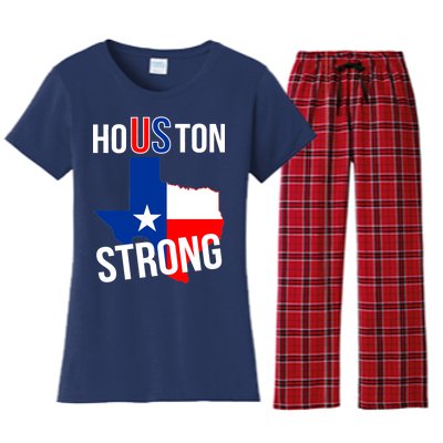 Houston US Strong Texas State Flag Women's Flannel Pajama Set