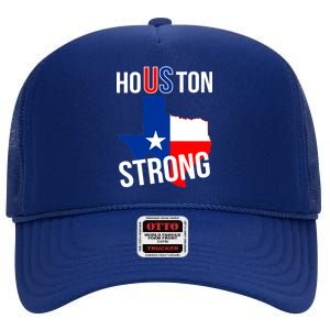 Houston US Strong Texas State Flag High Crown Mesh Back Trucker Hat