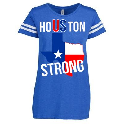 Houston US Strong Texas State Flag Enza Ladies Jersey Football T-Shirt