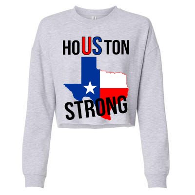 Houston US Strong Texas State Flag Cropped Pullover Crew