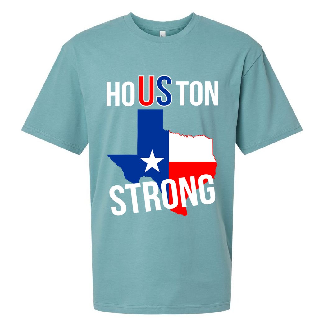Houston US Strong Texas State Flag Sueded Cloud Jersey T-Shirt