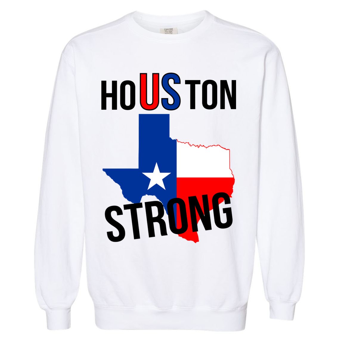 Houston US Strong Texas State Flag Garment-Dyed Sweatshirt