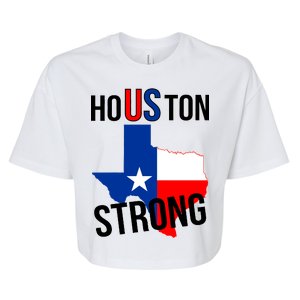 Houston US Strong Texas State Flag Bella+Canvas Jersey Crop Tee